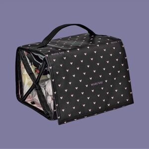 Mary Kay Black Cosmetic Bag with Pink Hearts